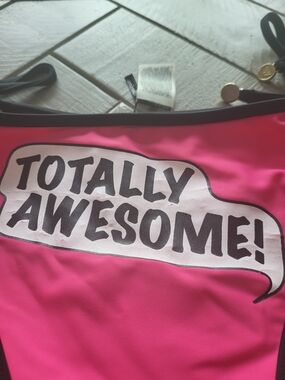 Wildfox Pink "Totally Awesome" Triangle Bikini Bottom Side Ties